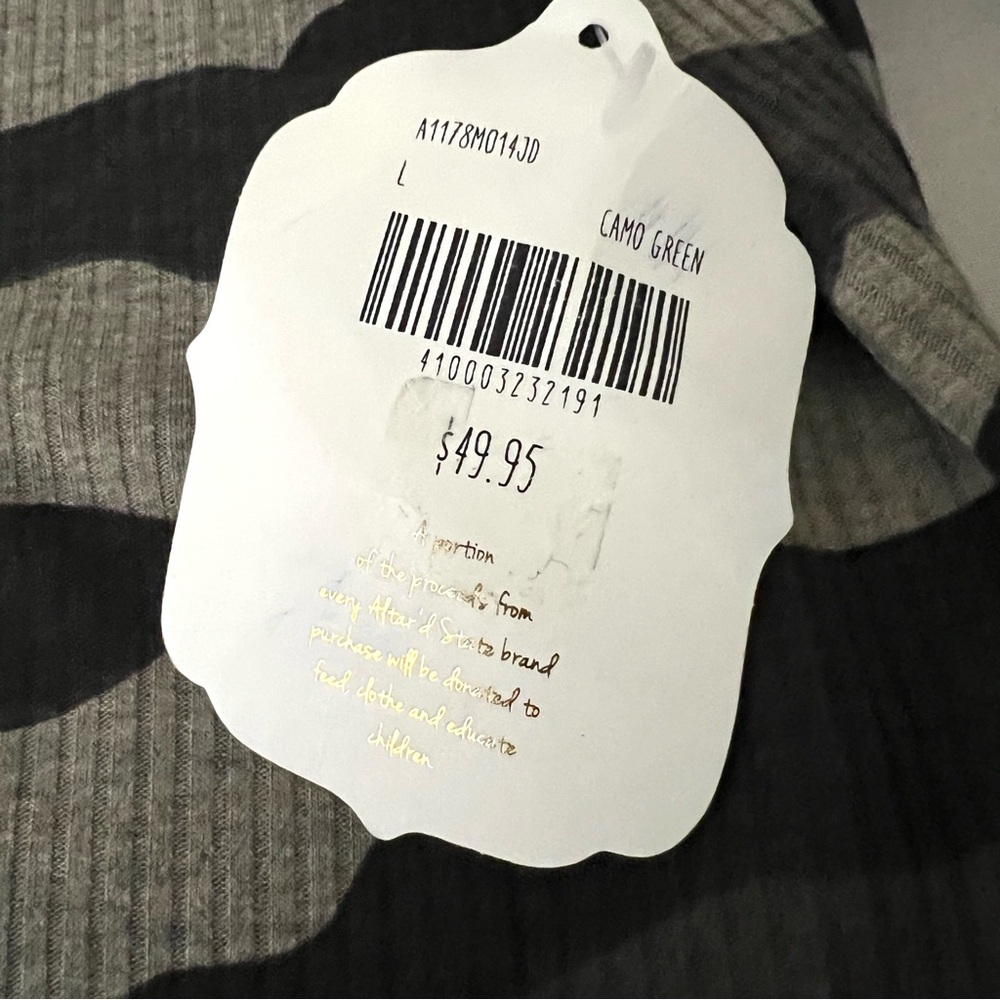Altar’d State Camo Army Print Ribbed Bodysuit Size Large New - Picture 5 of 6